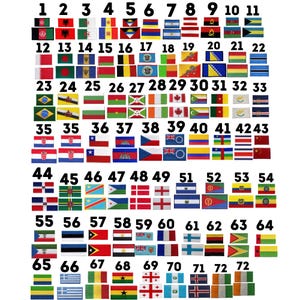 World Country Flag Patch – Embroidered Iron/Sew On Badge – Two Sizes Available