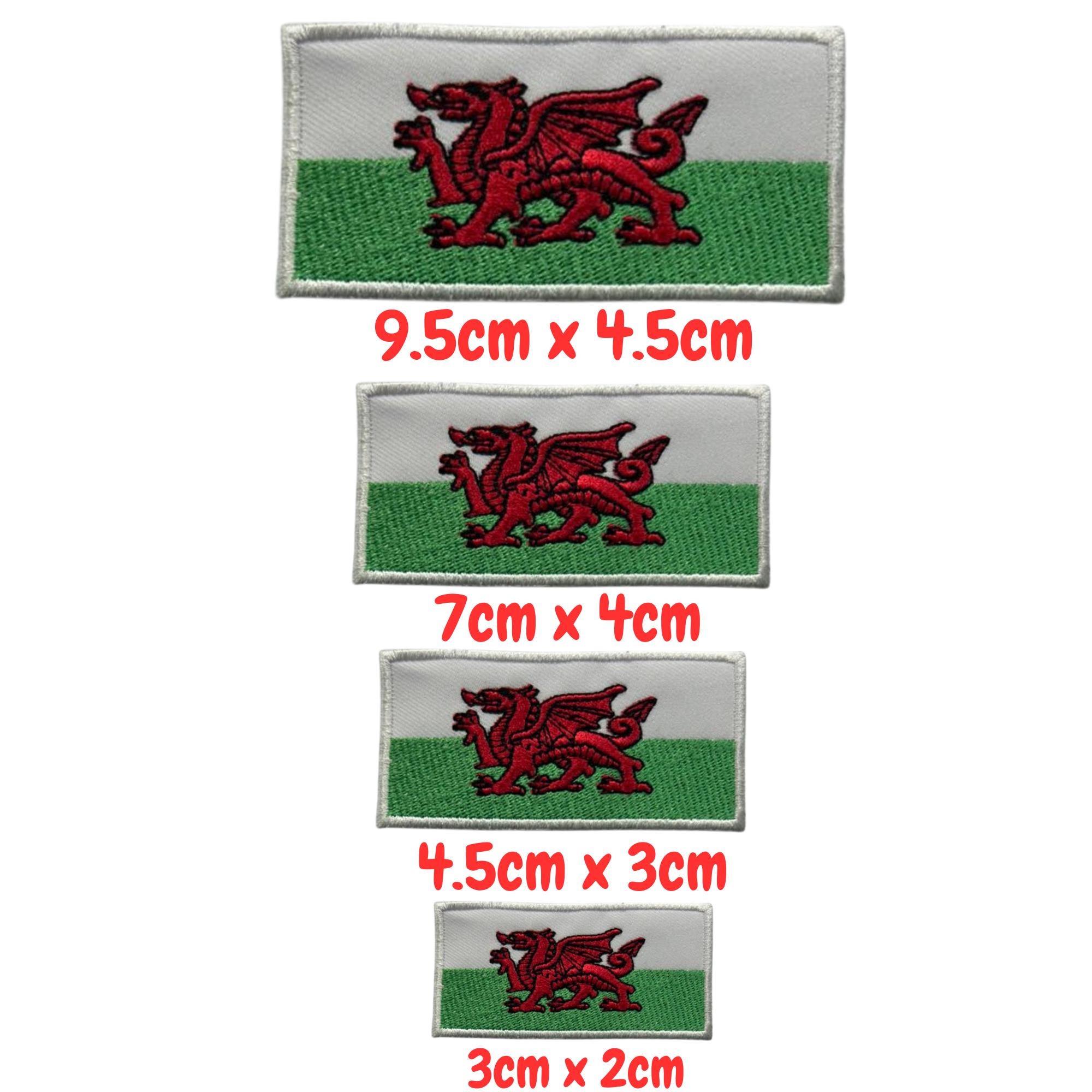 Ecusson Pays Patch Brodé Drapeau Du Pays De Galles - 8x5cm - Thermocollant - Pour Vêtements Et Accessoires Patch Pays De Galles à Imprimer