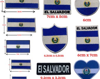 EL Salvador National Country Flags Iron On Patch Embroidered Sew On Badge