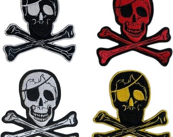 Dödskalle Skelett Död Fånge Älskare Biker Svart Stryk-på Broderad Applikation Kläder Jacka Jeans