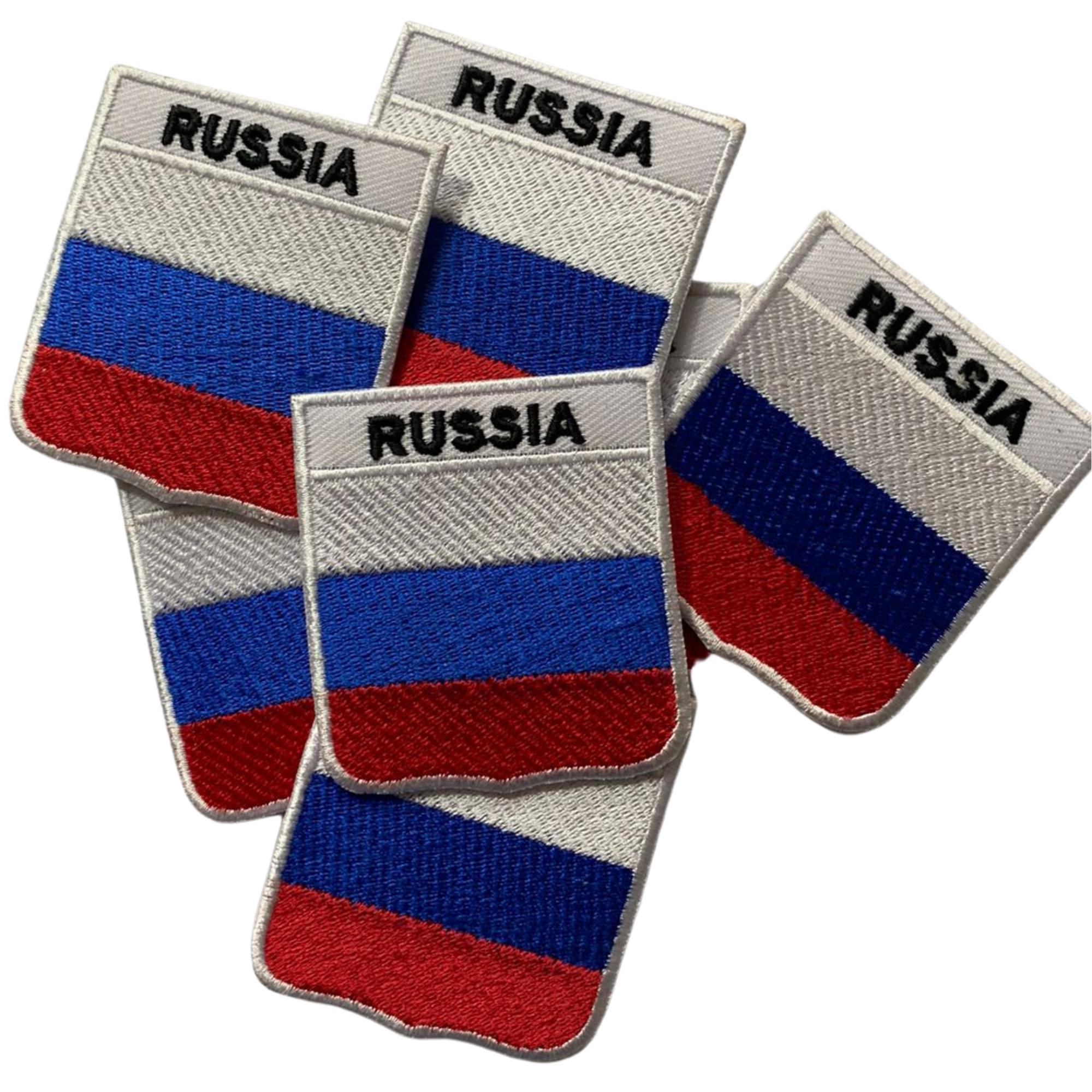 Patch Ricamato Bandiera Della Russia - Distintivo In Tessuto Da Cucire O Stirare