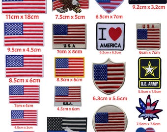 Amerikaanse nationale landvlaggen opstrijkbare patch geborduurde appliqué VS internationale badge