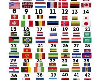 Parche bordado para planchar y coser con banderas de países nacionales en diferentes tamaños