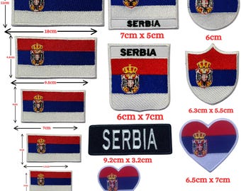 Serbia National Flag Patch – Multi-Size Embroidered Applique for Clothes & Crafts