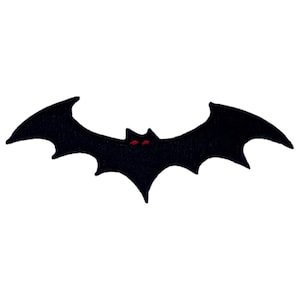 Black Bat with Red Eyes Iron On Patch Embroidered Sew On Applique Badge