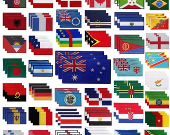 Country Flagge Bügelbild Patch, gestickte Applikation (3er Set) A-E