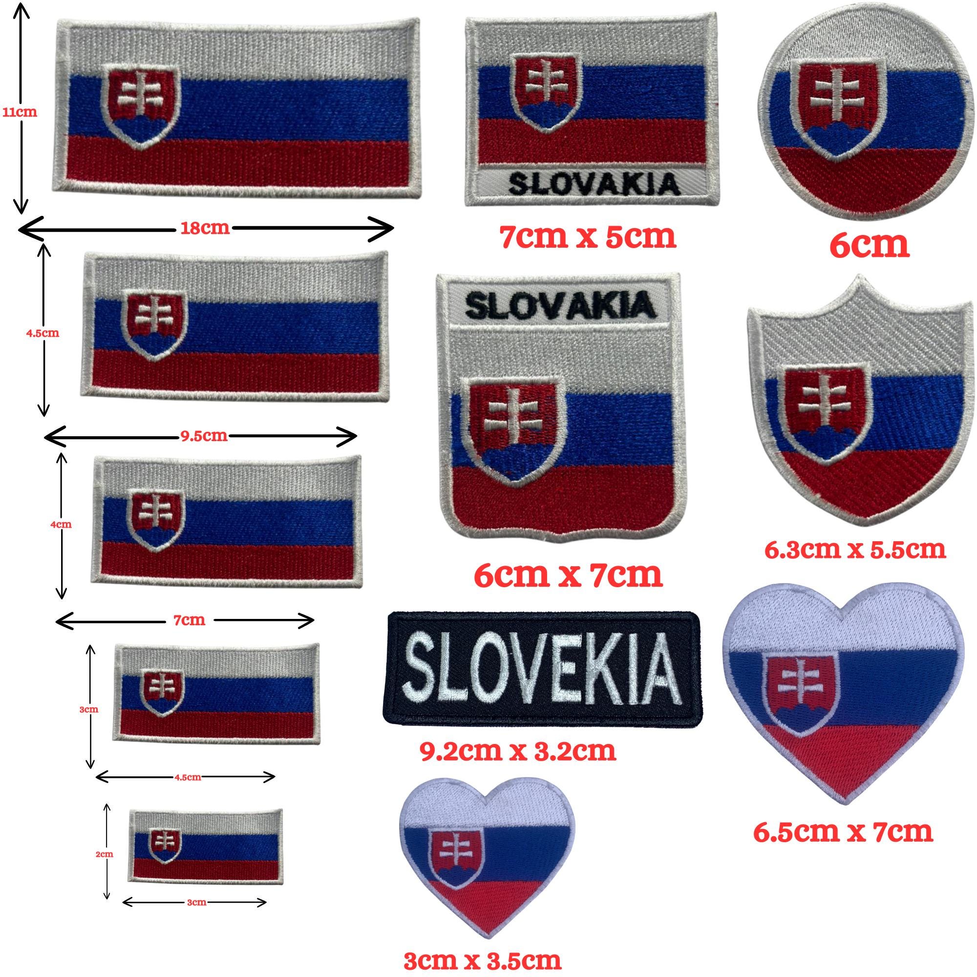 Slowakische Flagge Aufnäher – Bestickter Patch, Ca. 7,1 X 5 Cm, Zum Aufbügeln Oder Nähen