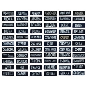 Country Name Iron On Patch Embroidered Sew On Applique National Country Name A-G