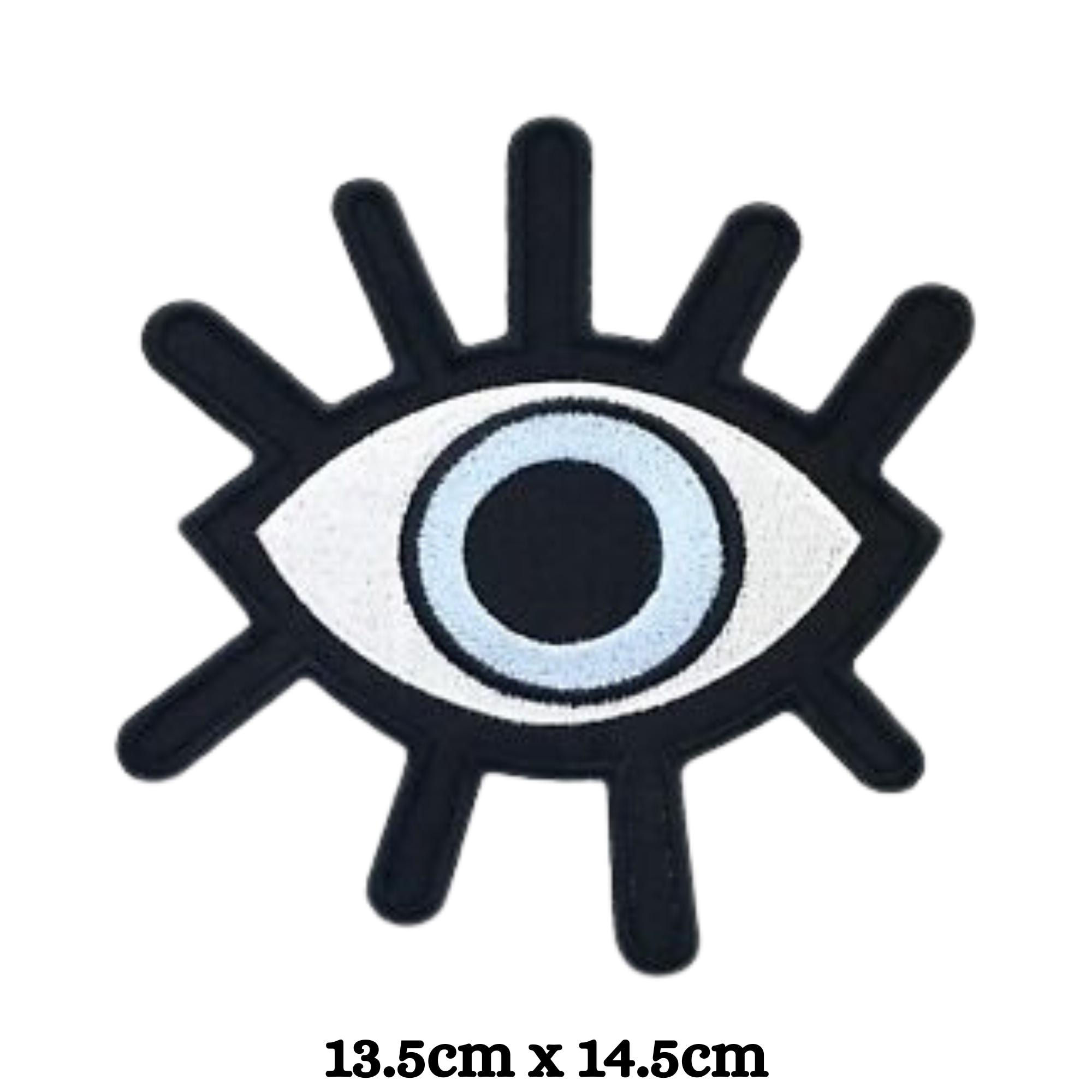 Patch Ricamata Evil Eye Da Stirare O Cucire - Applique Per Vestiti E Borse 7,5x8,4cm