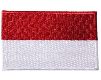 Monaco Flag Patch - Embroidered Iron On Applique