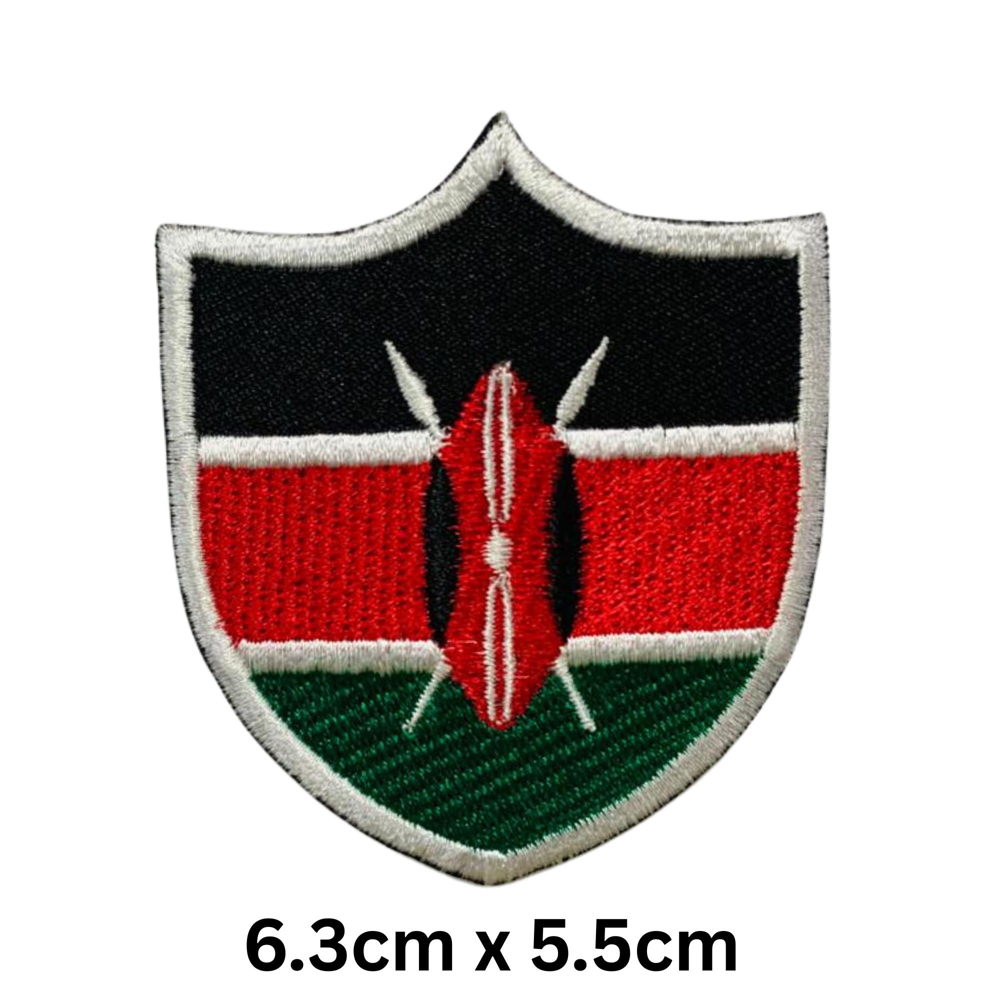 Kenia Flaggen-Patch Zum Aufbügeln Oder Aufnähen - Ca. 6x7 Cm Gestickt