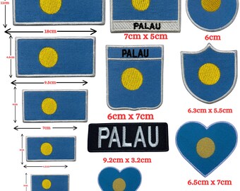 Palau National Flag Patch Embroidered Iron On Sew On Badge Applique | Multiple Sizes Available