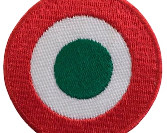 Easy Target vermelho e verde círculo ferro em remendo bordado costurar em aplique emblema roupas bolsa jaqueta jeans