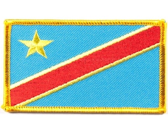 Democratische Republiek Congo gouden grens vlag patch ijzer naai geborduurde geborduurde badge Afrika