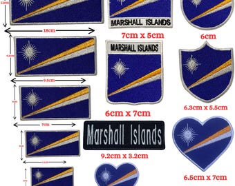 Marshall Islands Flag Patch Iron On Sew On Embroidered Applique Badge National Flag Patch in Multiple Sizes