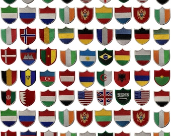 Internationale landschildvlag opstrijkbare patch geborduurde badge appliqué A-E