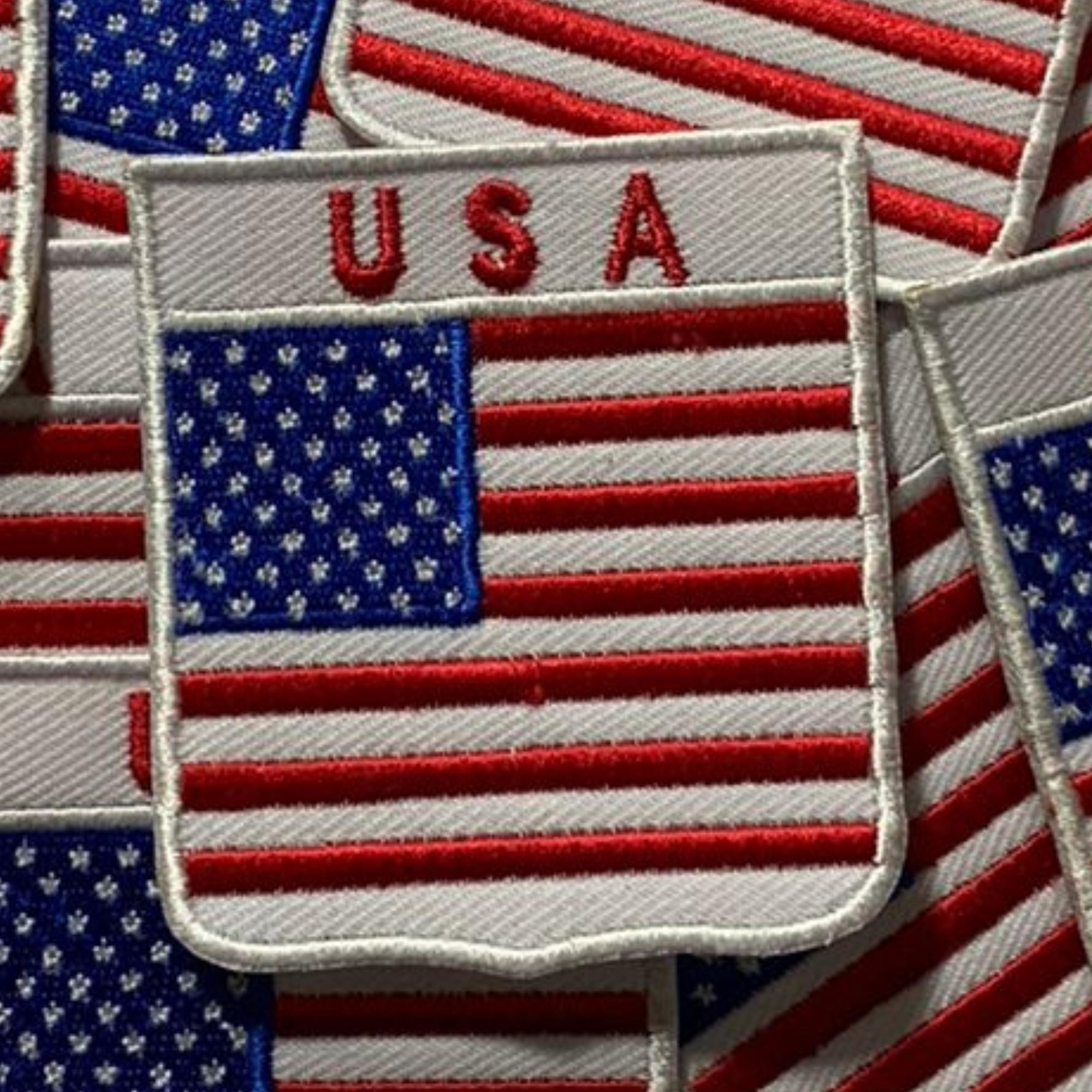 thumbnail image 2 of USA Flag Patch – Iron On Or Sew On Embroidered Badge (Cotton, Made In China) 2 of 5