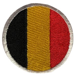 Belgium International Country Flag Iron On Patch Embroidered Round Badge