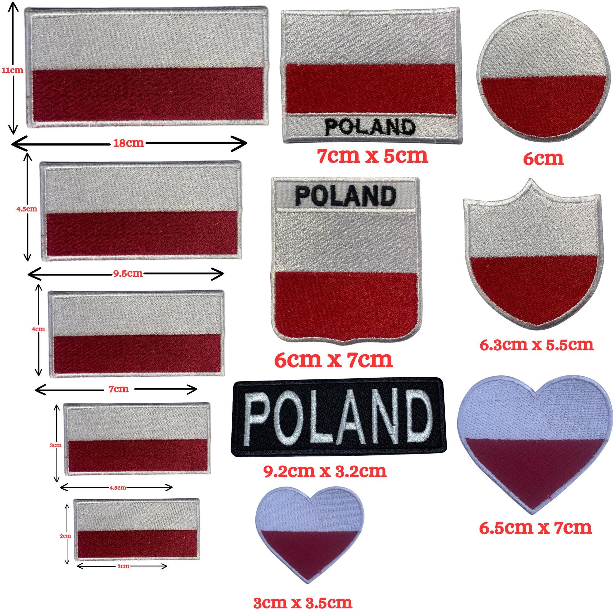 Set van twee - Polen/Pools wapen - Medium - Opnaaibaar