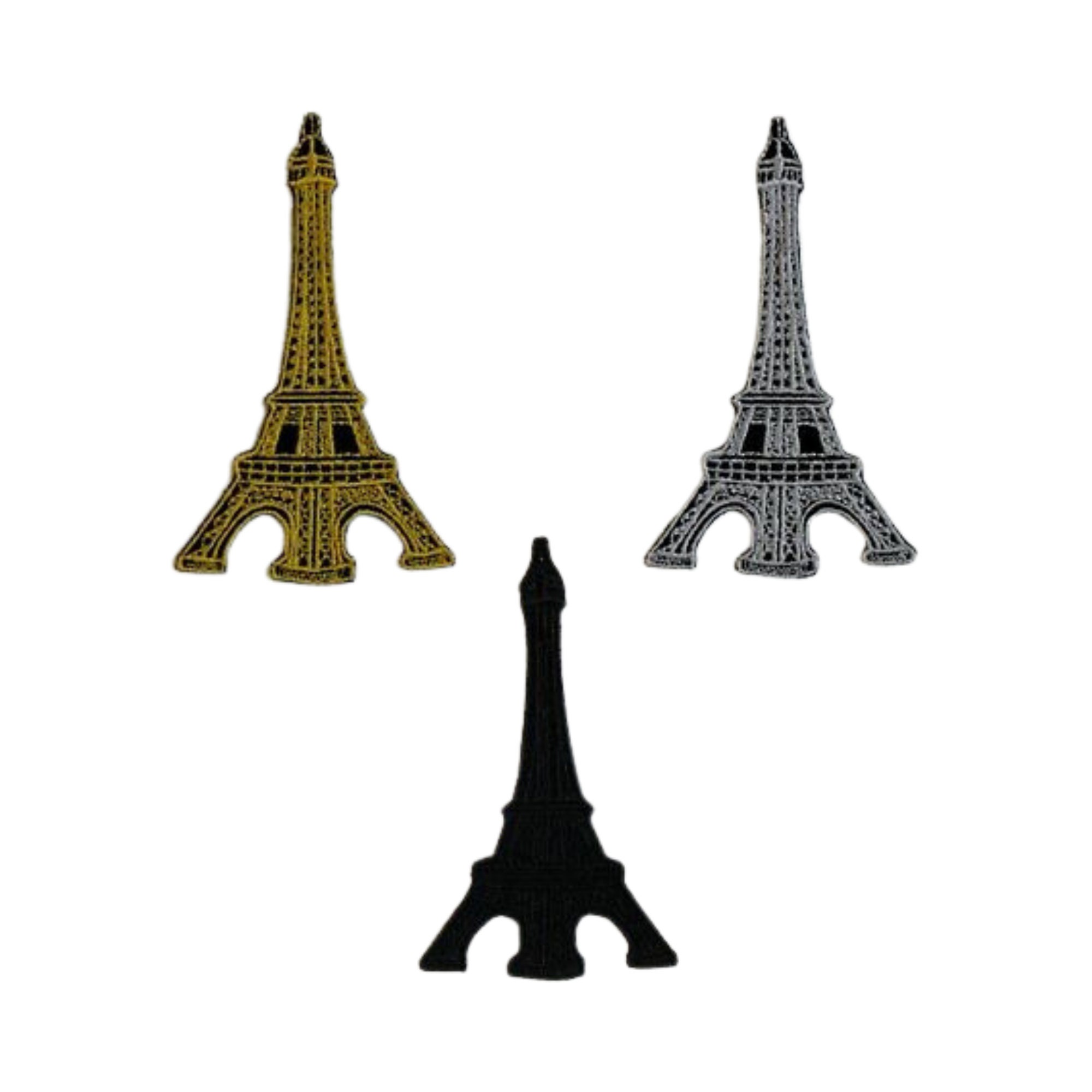 Toppa Ricamata Termoadesiva Torre Eiffel – Francia – Dimensioni 5,7 X 10,1 Cm – Da Stirare Su Stoffa