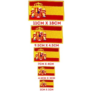 Spain National Country Different Sizes Flag Iron On Embroidered Patch