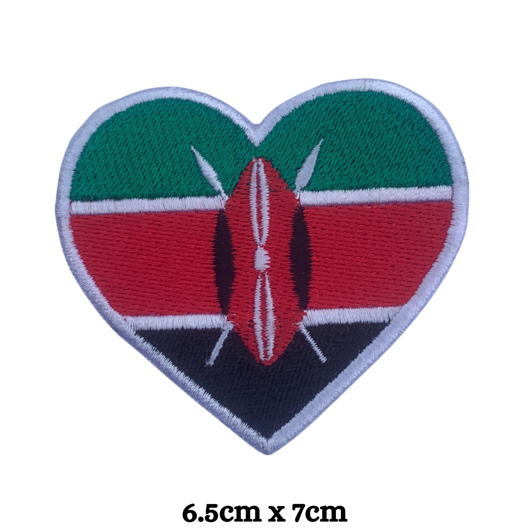 Kenia Flaggen-Patch Zum Aufbügeln Oder Aufnähen - Ca. 6x7 Cm Gestickt