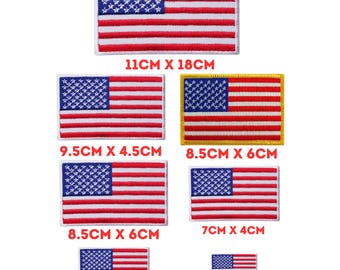 USA America National Country Flag Iron On Patch Embroidered Sew On Applique Badge