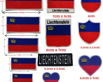 Liechtenstein Flag Patch Iron On Sew On Embroidered Applique Badge National Flag Patch in Multiple Sizes