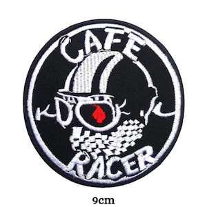 Cafe Racer Biker Rider Art Badges Iron On Embroidered Sew On badge Applique