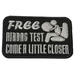 Free Air Bag Test Iron On Patch Embroidered Sew On Applique Badge