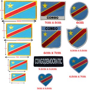 DR Congo National Country Different Flags Iron On Patch Embroidered Sew On Applique Badge