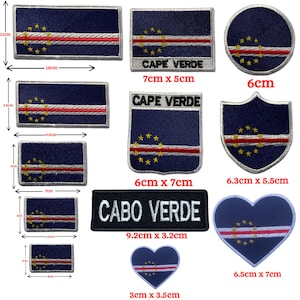 Cape Verde Flag Embroidered Patch Iron On or Sew On Applique Badge in Multiple Sizes