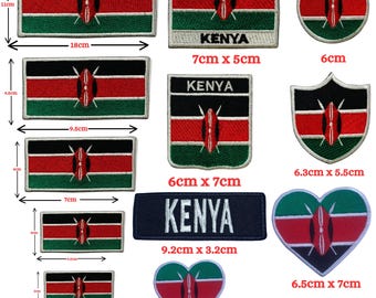 1000 Flags Kenia-Flagge Aufnäher – 9 X 6 Cm, Bestickt, Zum Aufnähen Oder Aufbügeln