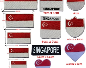 Singapore National Flag Patch – Multi-Size Embroidered Applique for Clothes & Crafts