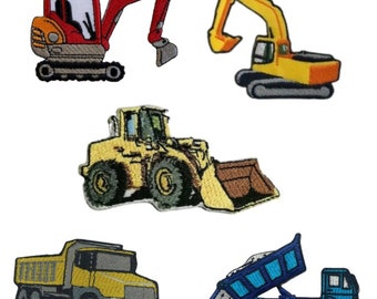 Construction Loader Machine Vehicle Iron On patch Embroidered Sew On Applique badge