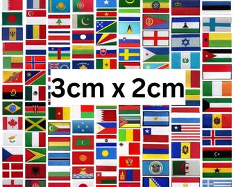 Geborduurde minivlag nationale land – badge op opstrijkbare appliqué A-E