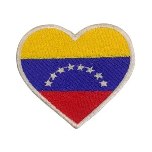 Venezuela Herz Flagge Eisen auf Patch gestickt Sew On Applikation Abzeichen