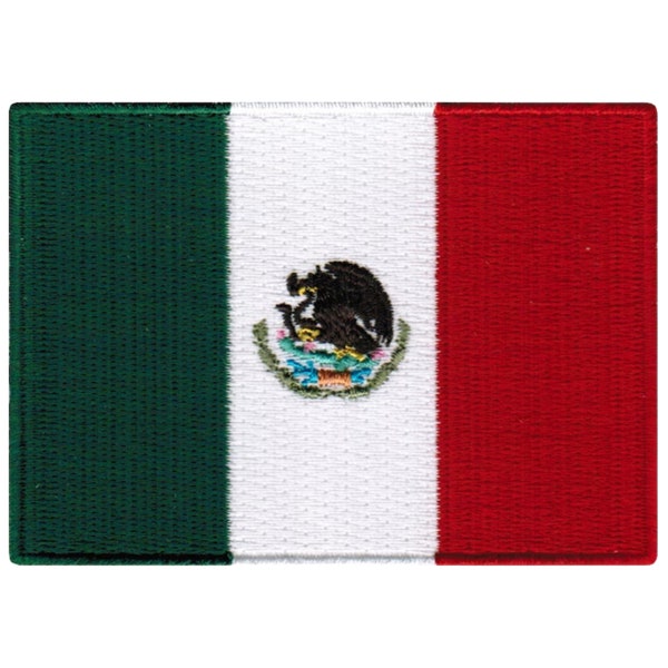 Mexico Flag Patch Iron On Sew On Clothes Mexican North America Embroidered Badge