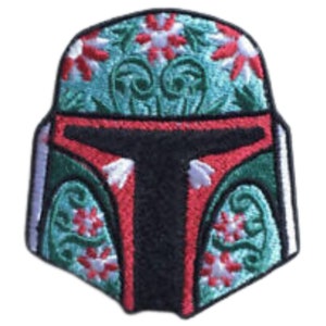 Star Wars Official Boba Fett Helmet Dark Side Force Lucasfilm Iron On Patch Embroidered Sew On Applique