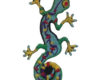 Gecko Eidechse Aufnäher Gestickt Aufnähen Abzeichen