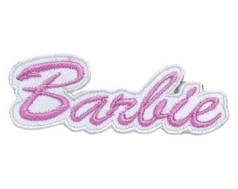 Barbie patch, White Pink Patch, Iron on Patch, Embroidered Patch, Applique, Iron On Clothing