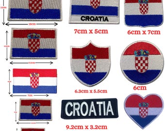 Nationale vlaggen van Kroatië opstrijkbare patch geborduurde naaibadge