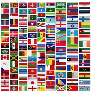 International Country Flag Iron On Patch Embroidered Sew On Applique National Country Flag A-E