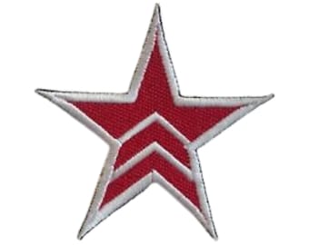 Parche del ejército para planchar y coser en la ropa, insignia militar bordada con estrella militar