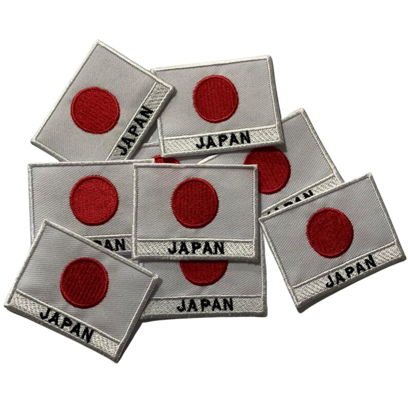 Japan International Country Flag With Name Iron on Patch Embroidered ...