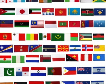 National Country Flagge Aufnäher Gesticktes Abzeichen in 5 verschiedenen Größen (G bis P)