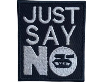 Just Say No Iron On Patch Embroidered Sew On Applique Clothing Bag Jacket Jeans