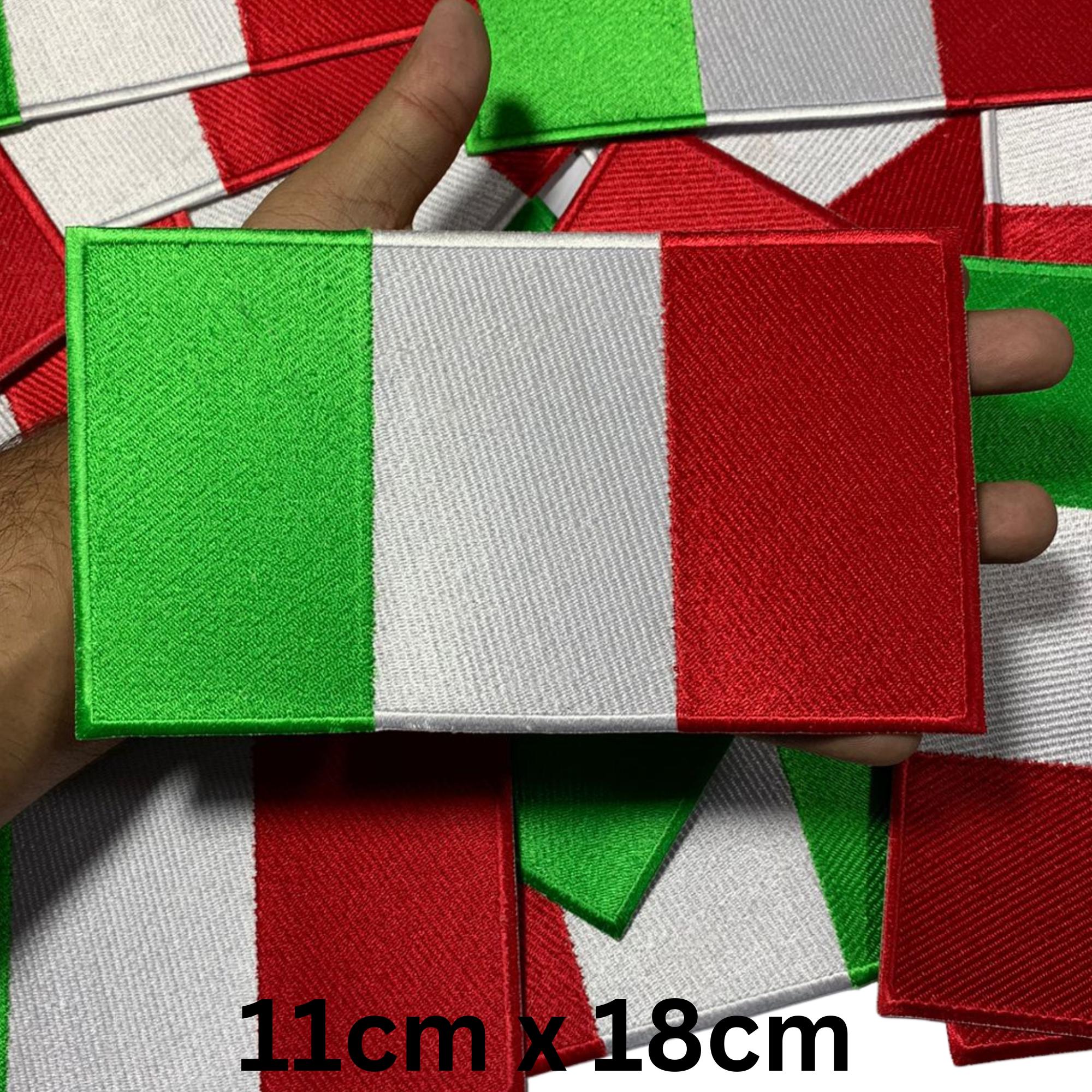 Italian National Flag Iron On Patch – Embroidered Badge – Multiple Sizes Available
