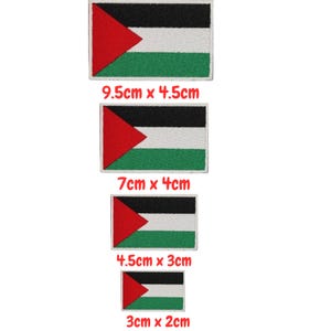 Parche termoadhesivo con la bandera nacional de Palestina, bordado para coser o pegar
