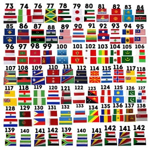 World Country Flag Patch – Embroidered Iron/Sew On Badge – Two Sizes Available